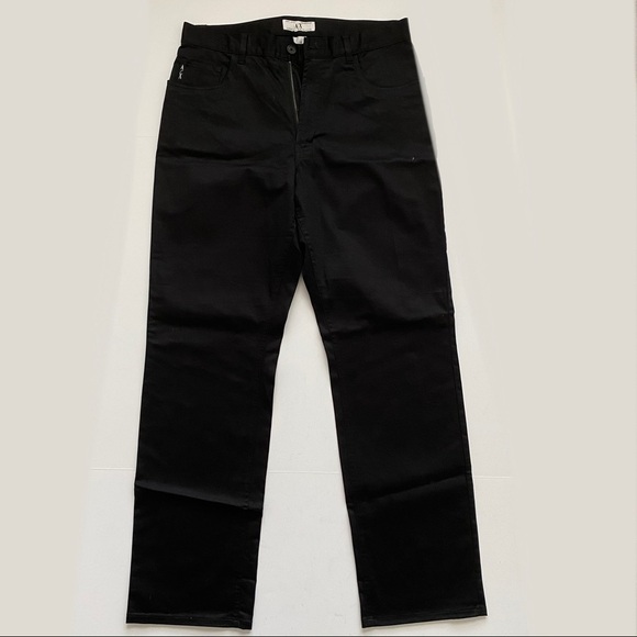 Armani Exchange Black Straight Leg High Waist Pant - Picture 1 of 11